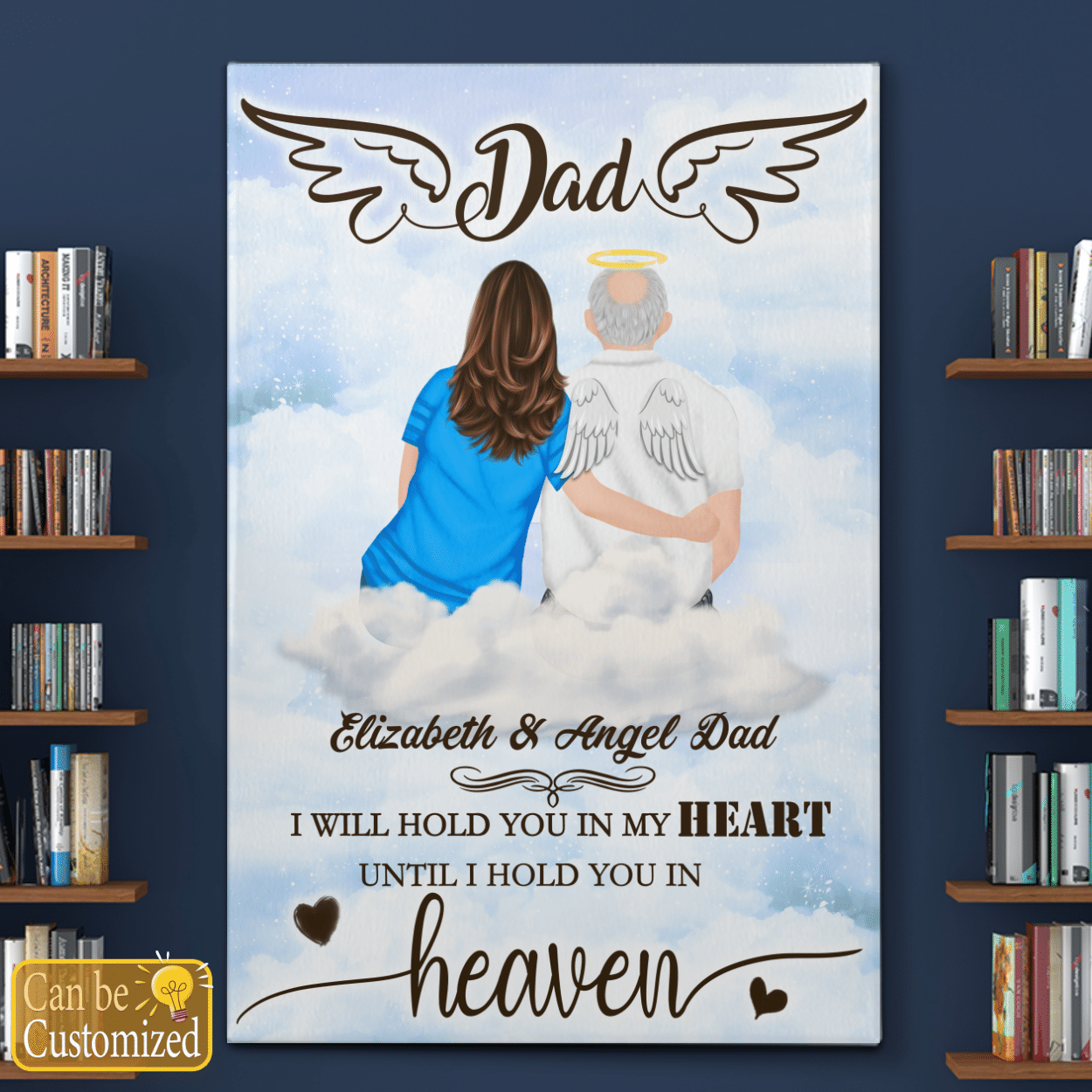 Dad I Will Hold You In My Heart Personalized Canvas Wall Art Gifts from Daughter