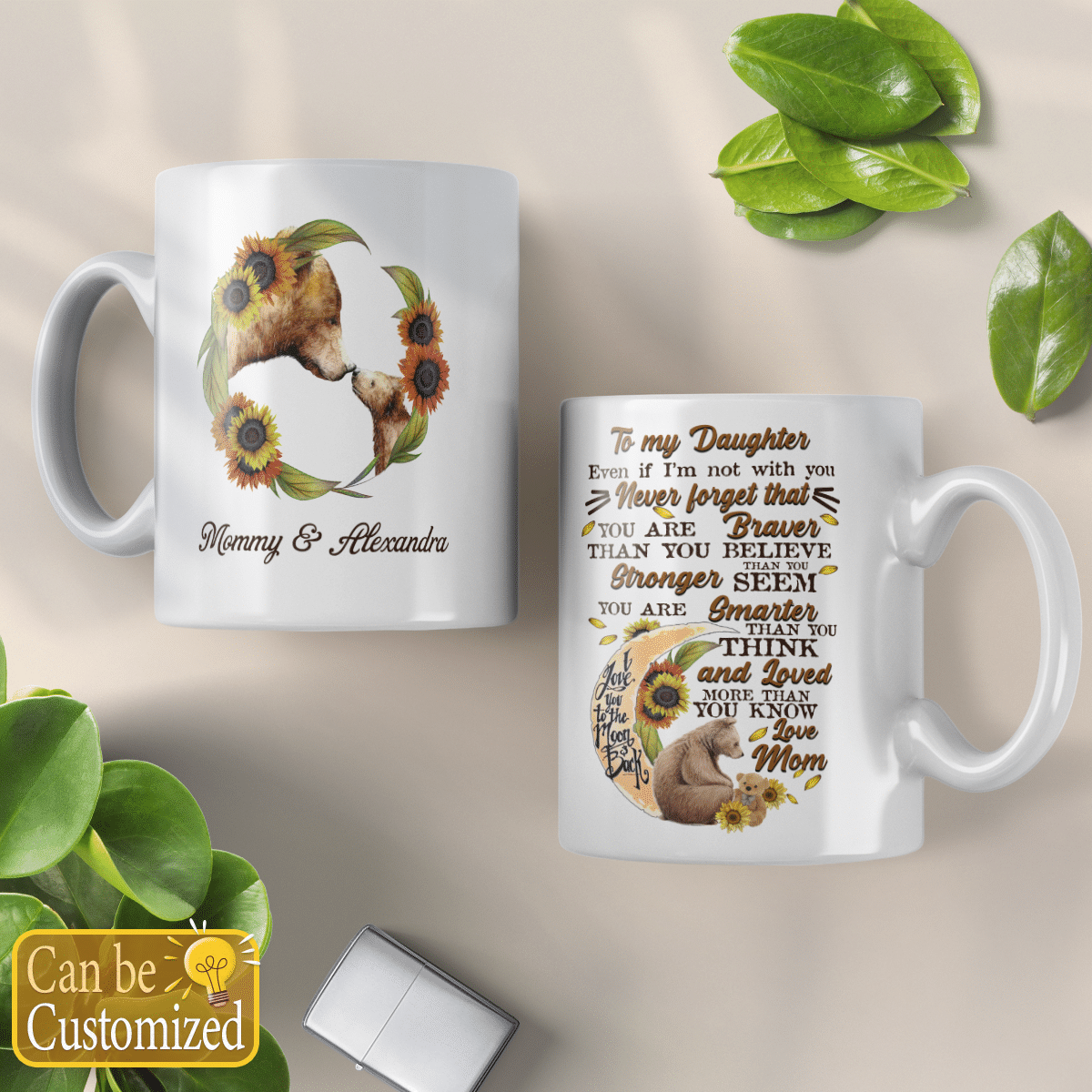 Gifts for Daughter Granddaughter Bears Mug Personalized Gifts with Quote