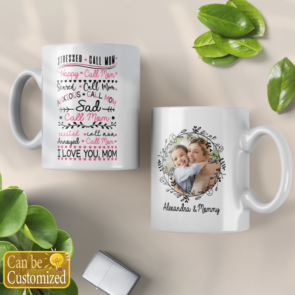 Personalized Gifts for Daughter from Mom Stressed Call Mom Happy Call Mom Mug