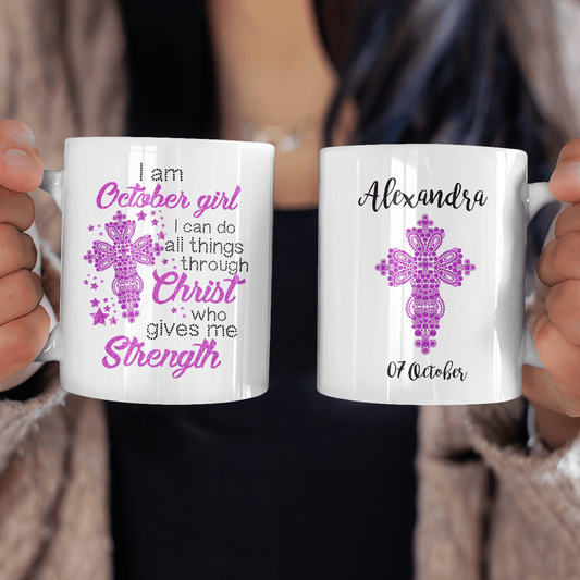 Personalized Mug I Can Do All Things Through Christ Birthday Gifts For Mom, Aunt, Grandma