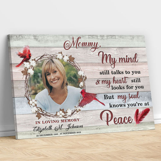 Personalized Memorial Gifts Canvas Wall Art With Quote My Mind Still Talks To You
