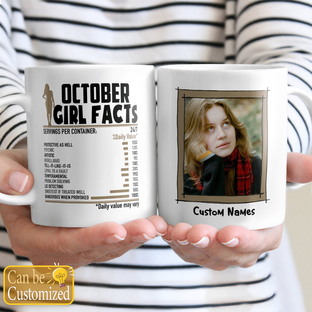 Personalized Photo Mug Birthday Facts Funny Gifts For Mom, Aunt, Sister, Grandma