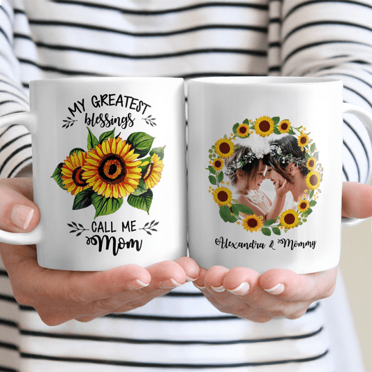 Gifts for Mom Grandma Aunt Personalized Mug My Greatest Blessings Call Me