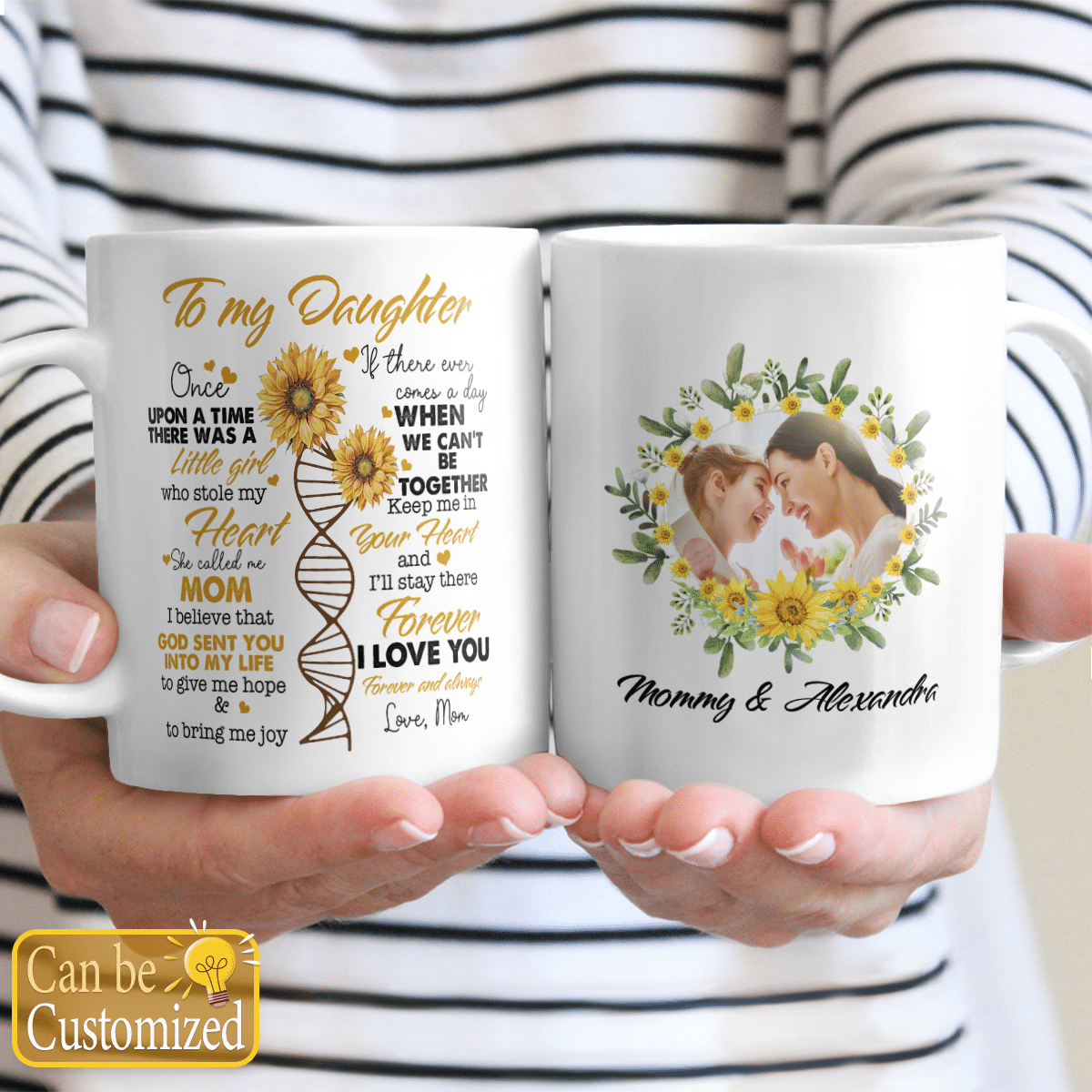 Personalized Gifts for Daughter Granddaughter Niece Sunflower Mug with Quote