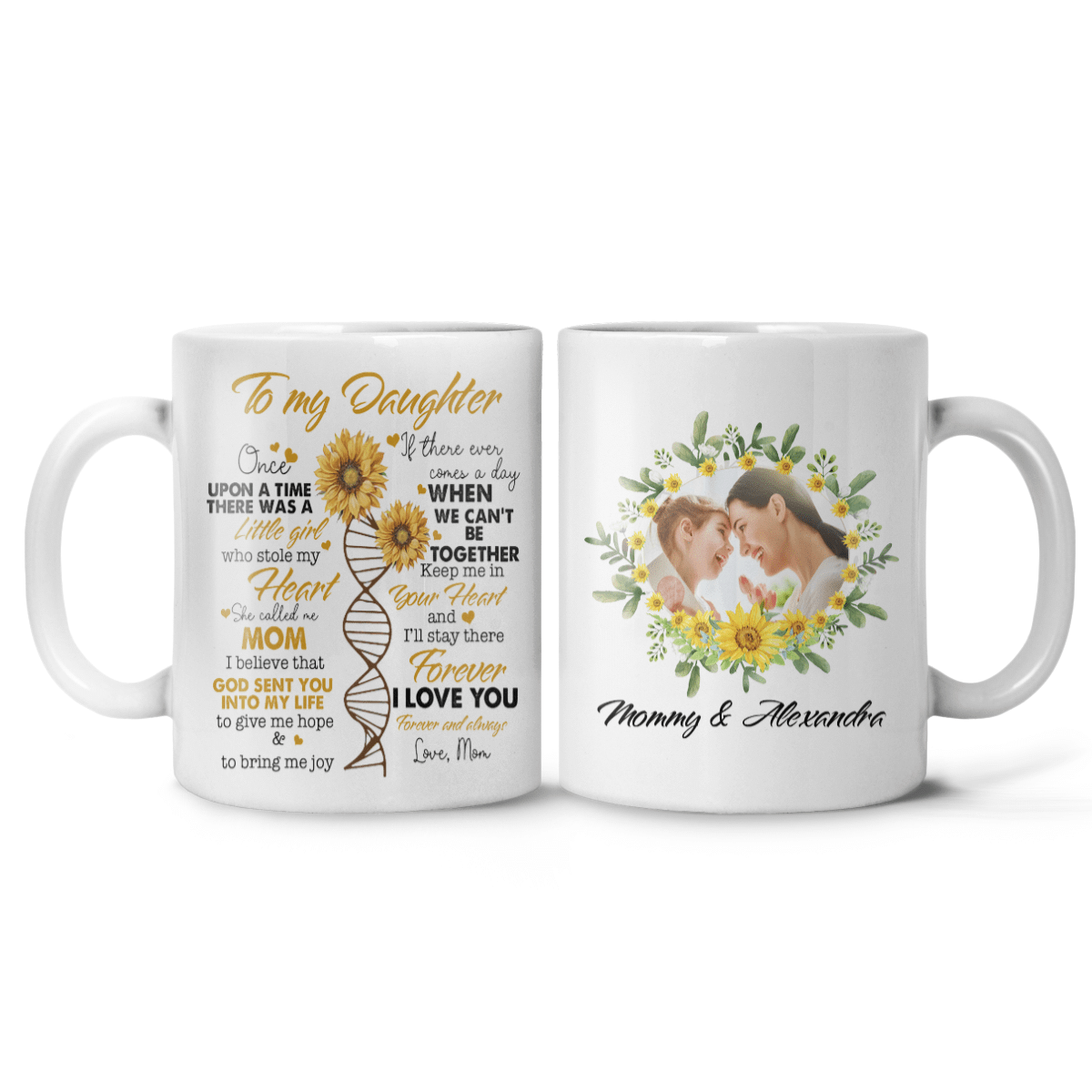 Personalized Gifts for Daughter Granddaughter Niece Sunflower Mug with Quote