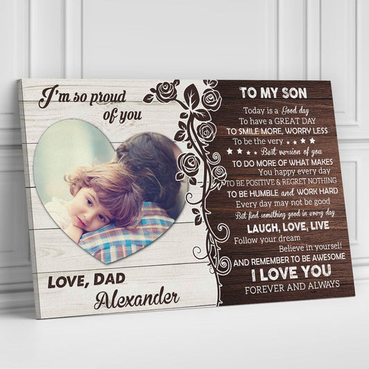 Custom Photo Canvas Gifts For Kids From Dad Or Mom I'm So Proud Of You