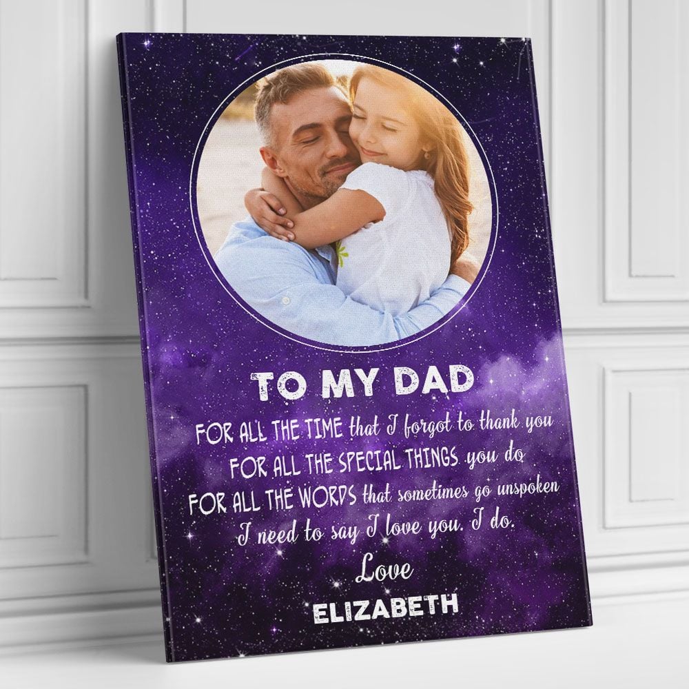 Custom Photo Canvas Gifts For Dad Or Mom Galaxy Theme
