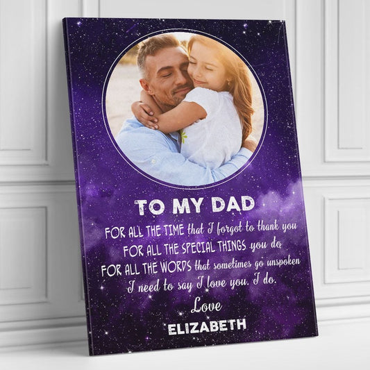 Custom Photo Canvas Gifts For Dad Or Mom Galaxy Theme
