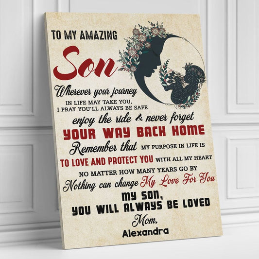 Custom Canvas Gifts For Mom Newborn Baby To Amazing Son or Daughter