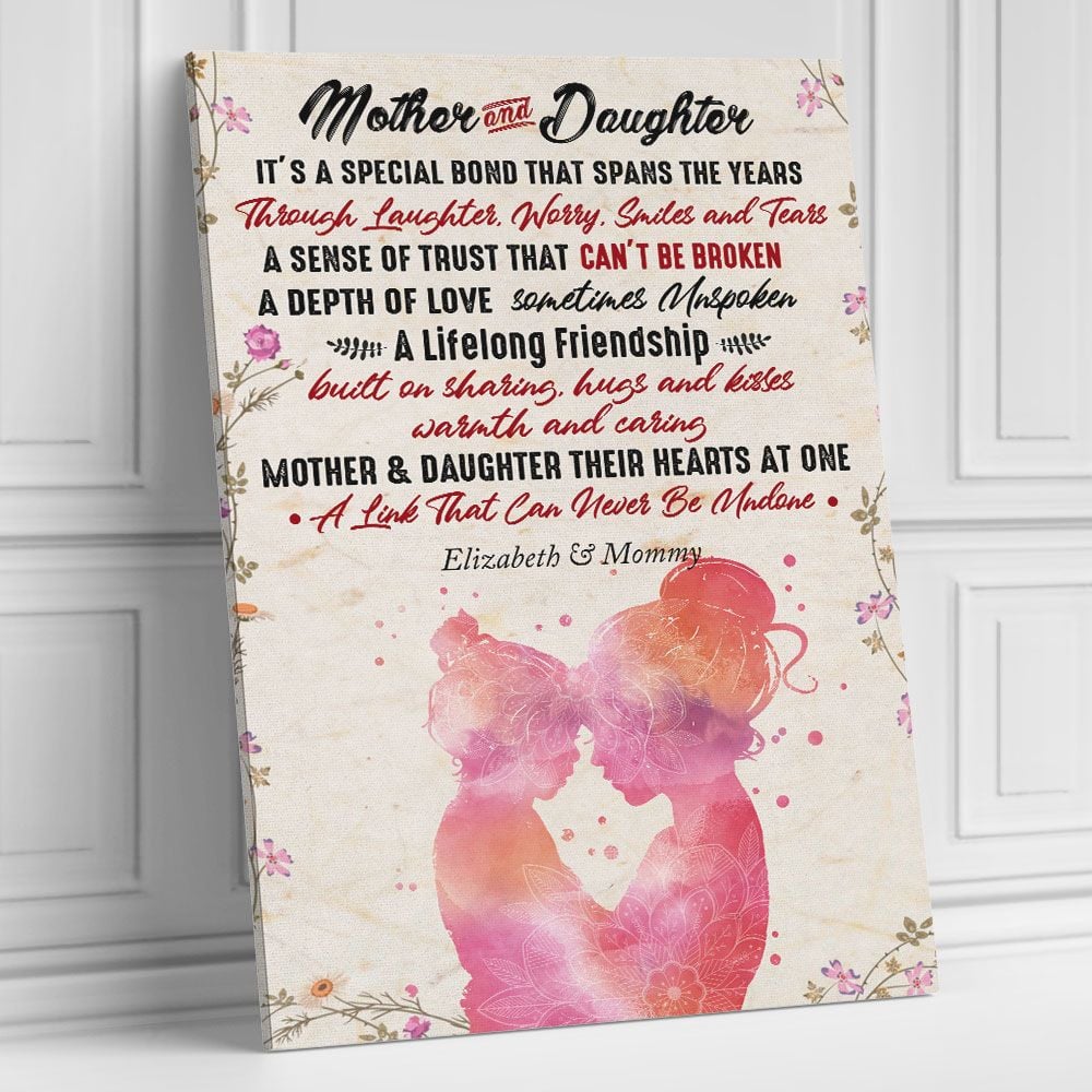 Personalized Canvas Mother and Daughter It's A Special Bond Xmas Gifts Idea