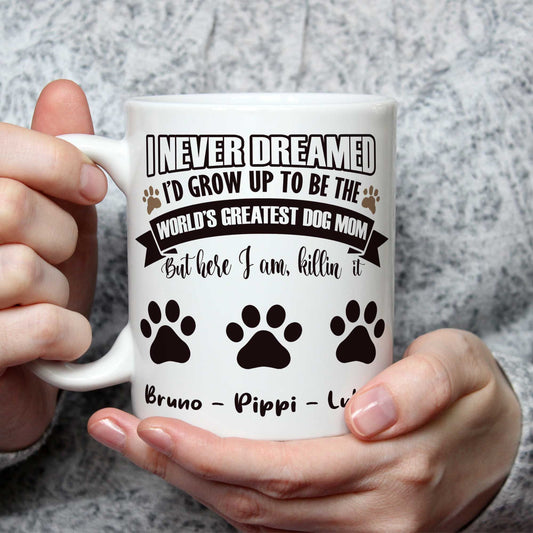 I Never Dreamed I'd Grow Up To Be The Dog Mom Custom Coffee Mug