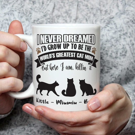 I Never Dreamed I'd Grow Up To Be The Cat Mom Custom Coffee Mug