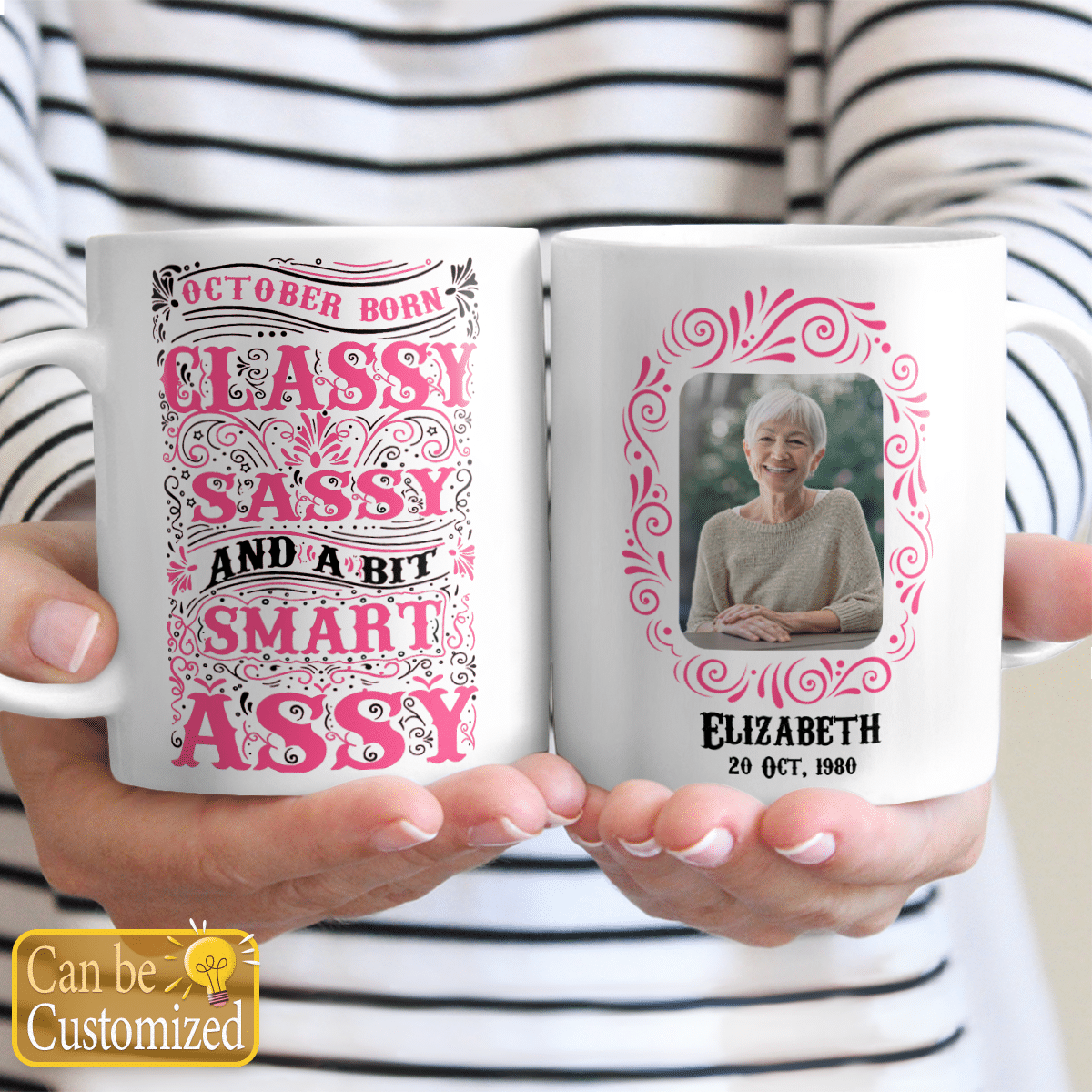 Personalized Photo Mug Classy Sassy And A Bit Smart Assy Birthday Gifts For Mom, Aunt, Grandma
