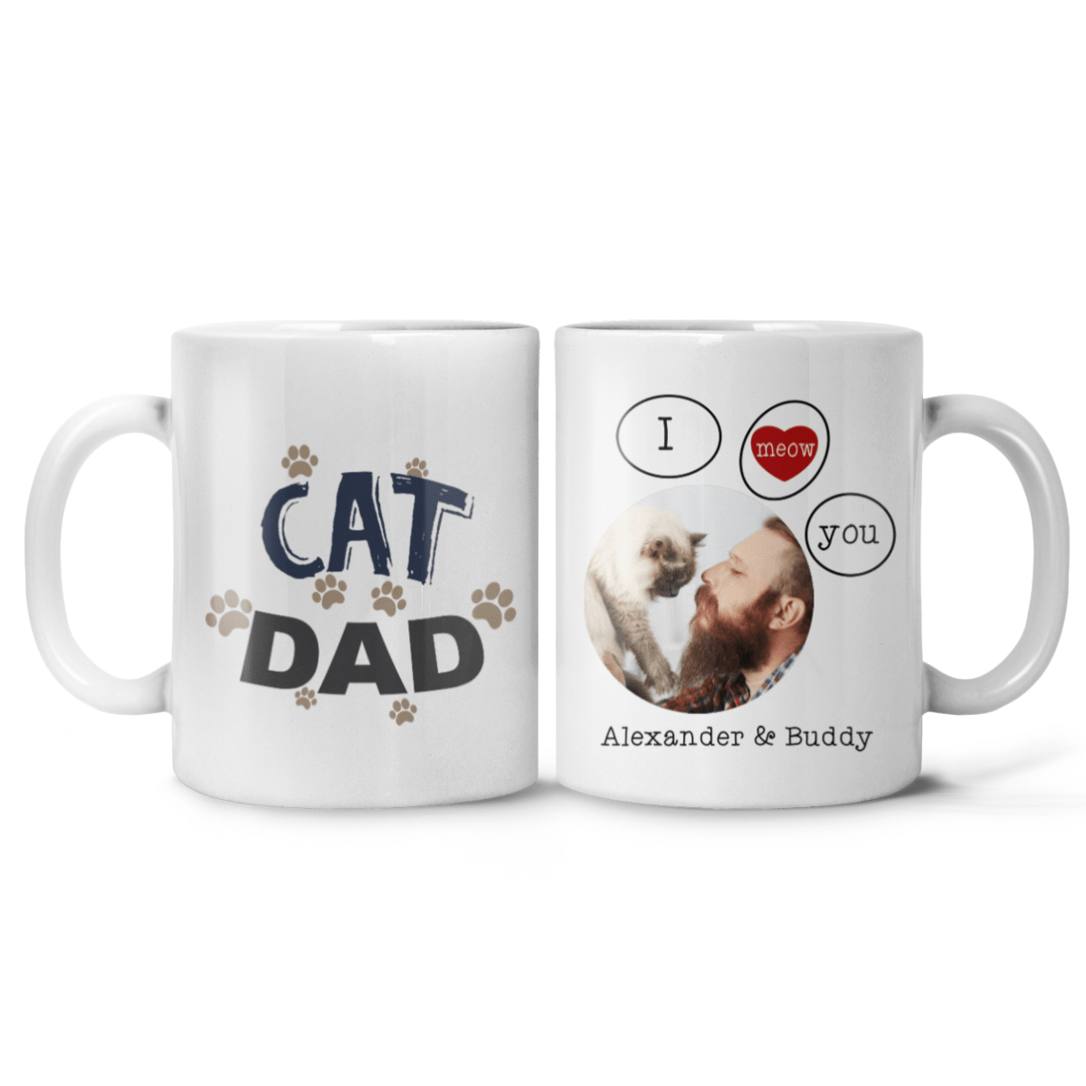 Personalized Photo Coffee Mug For Cat Dad Funny Gifts Idea