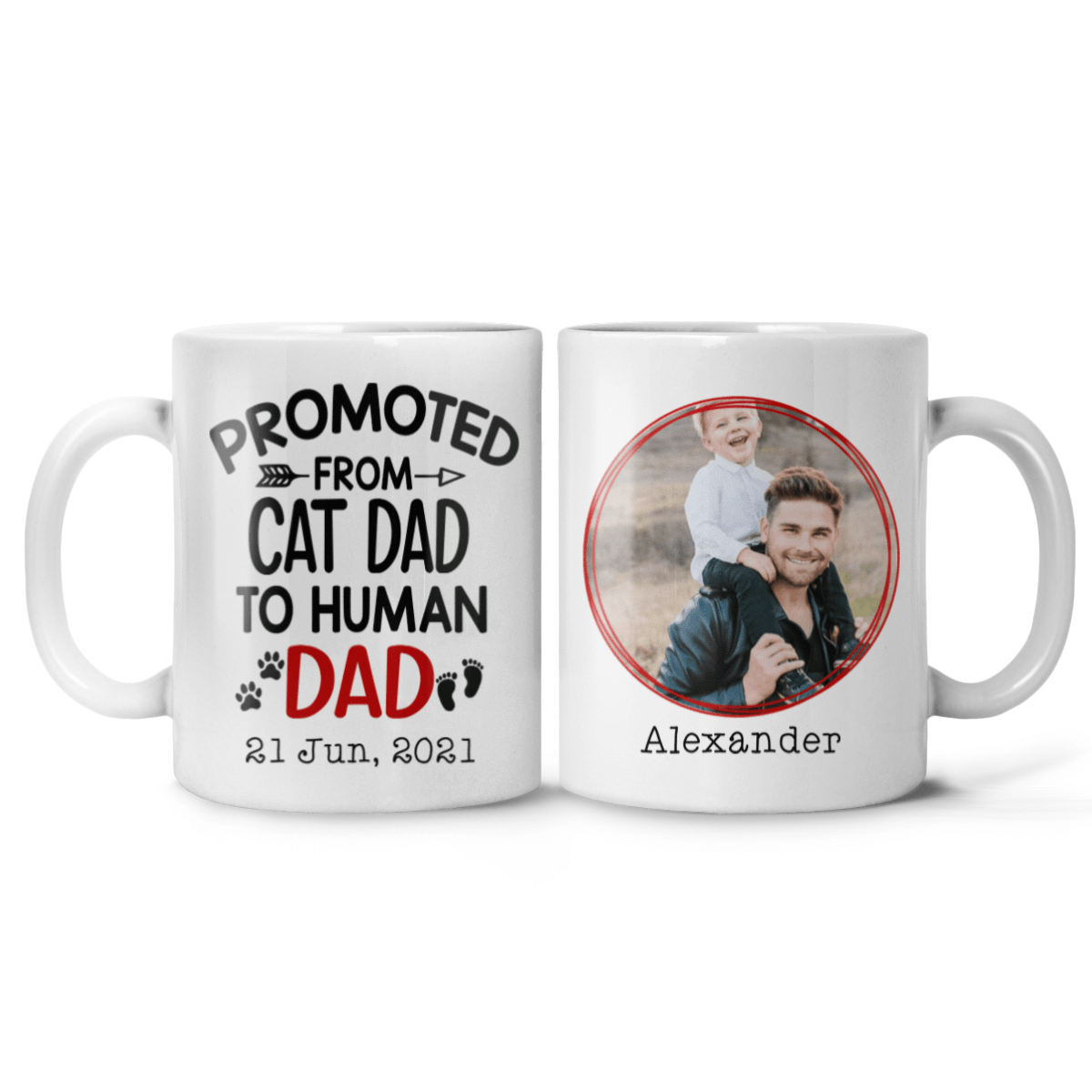 Promoted From Dog Dad To Human Dad Coffee Mug Funny Gifts Idea