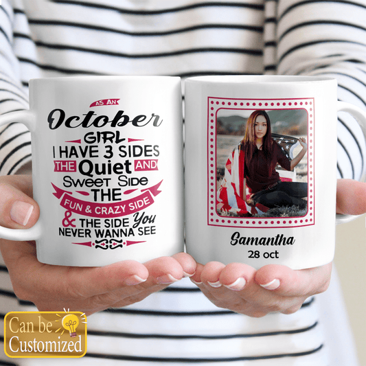 Personalized Photo Mug I Have 3 Sides Funny Birthday Gifts for Her, Mom, Aunt, Grandma, Sister