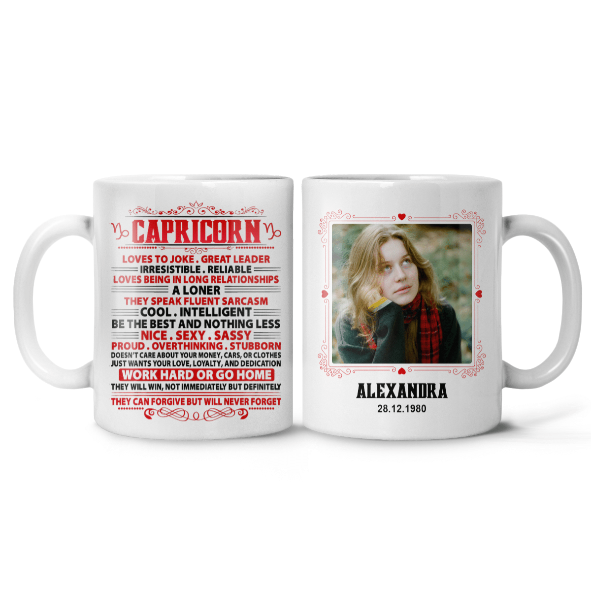 Personalized Photo Mug Birthday Horoscope Loves To Joke Great Leader
