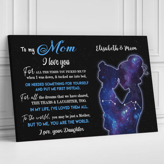 To My Mom Personalized Horoscope Canvas Wall Art from Daughter Meaningful Quote