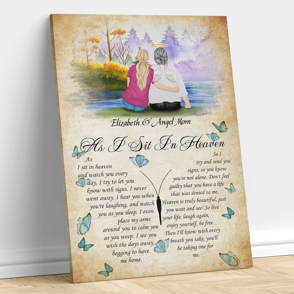 Daughter and Mom Canvas Memorial Gifts In Loving Memory Mom
