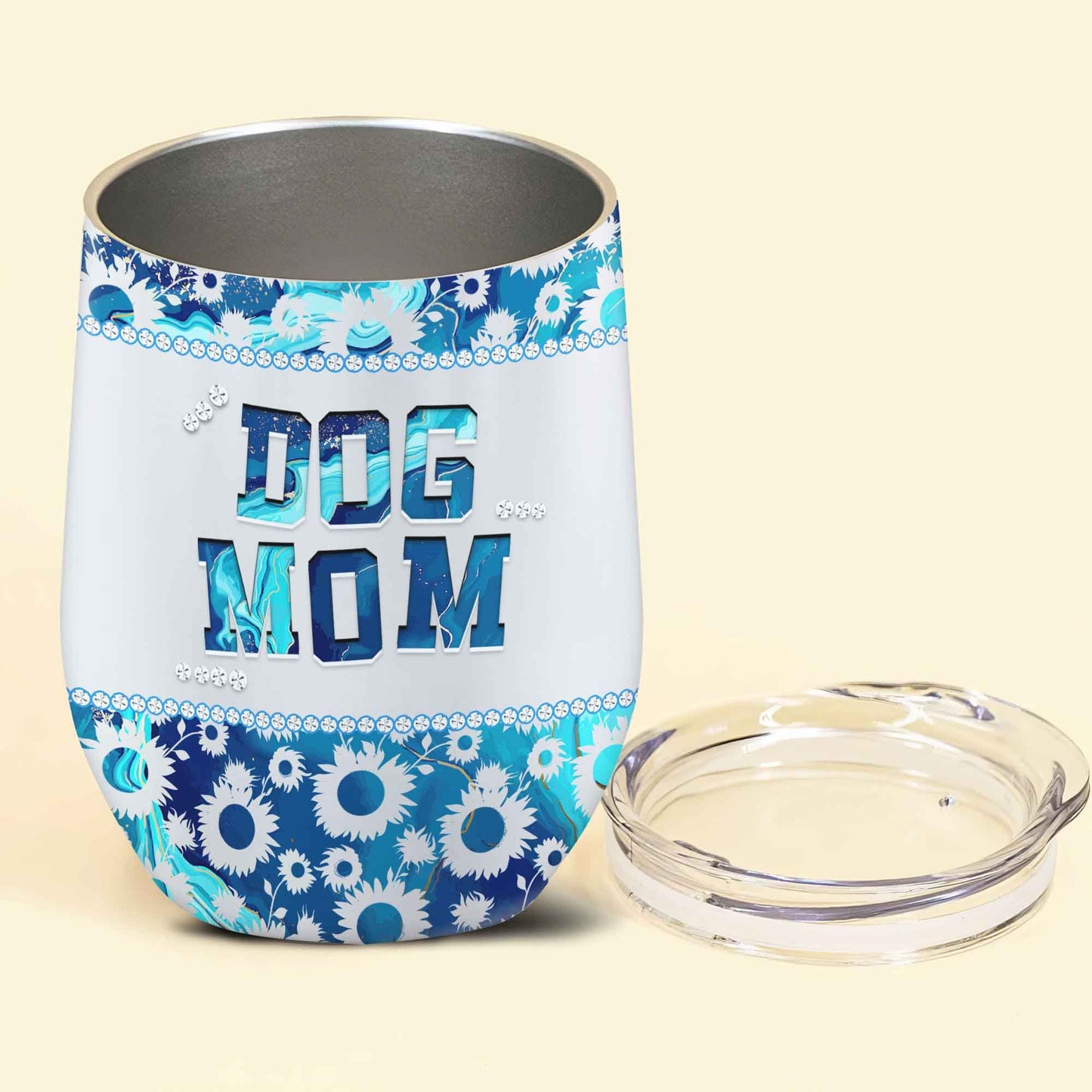 Personalized Dog Mom Wine Tumbler Custom Dog's Name