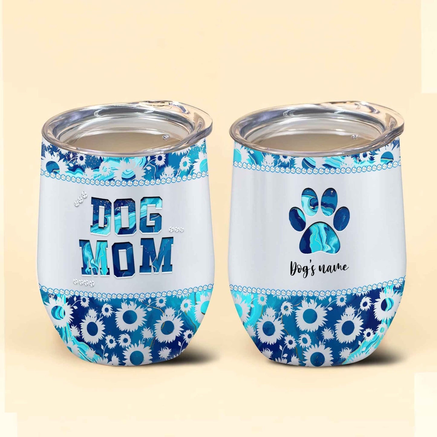 Personalized Dog Mom Wine Tumbler Custom Dog's Name