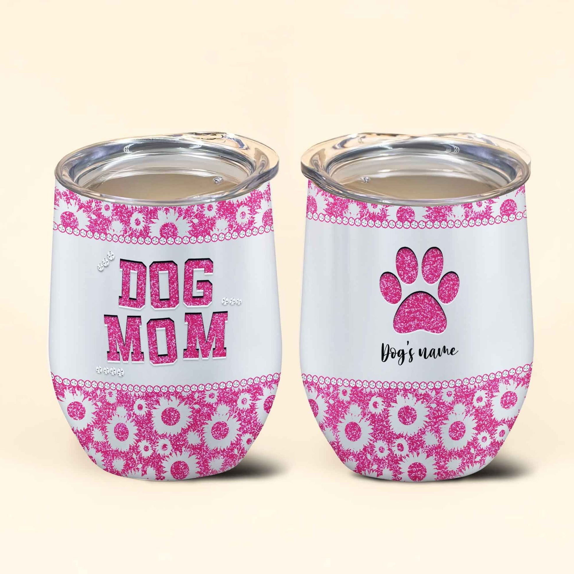 Personalized Wine Tumbler Dog Mom Custom Dog's Name Gifts Idea