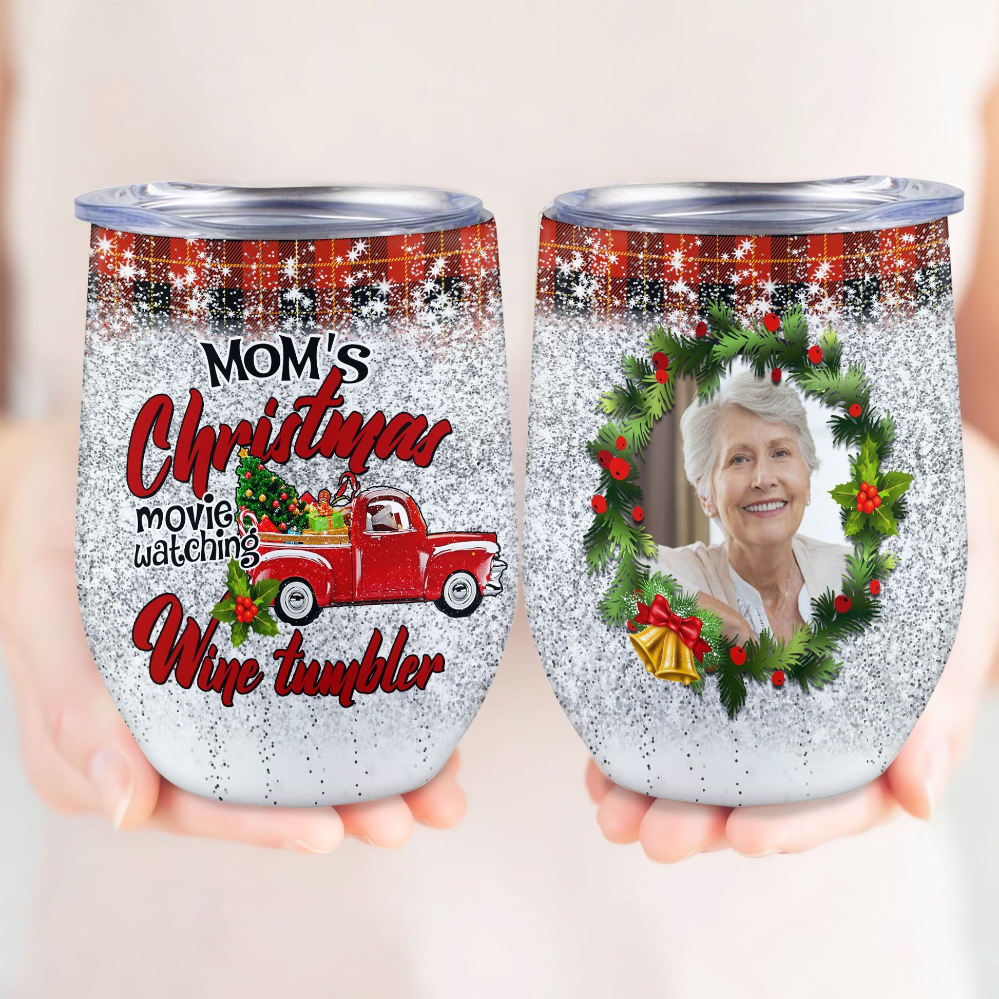 Personalized Christmas Movie Watching Wine Tumbler Christmas Gifts For Women