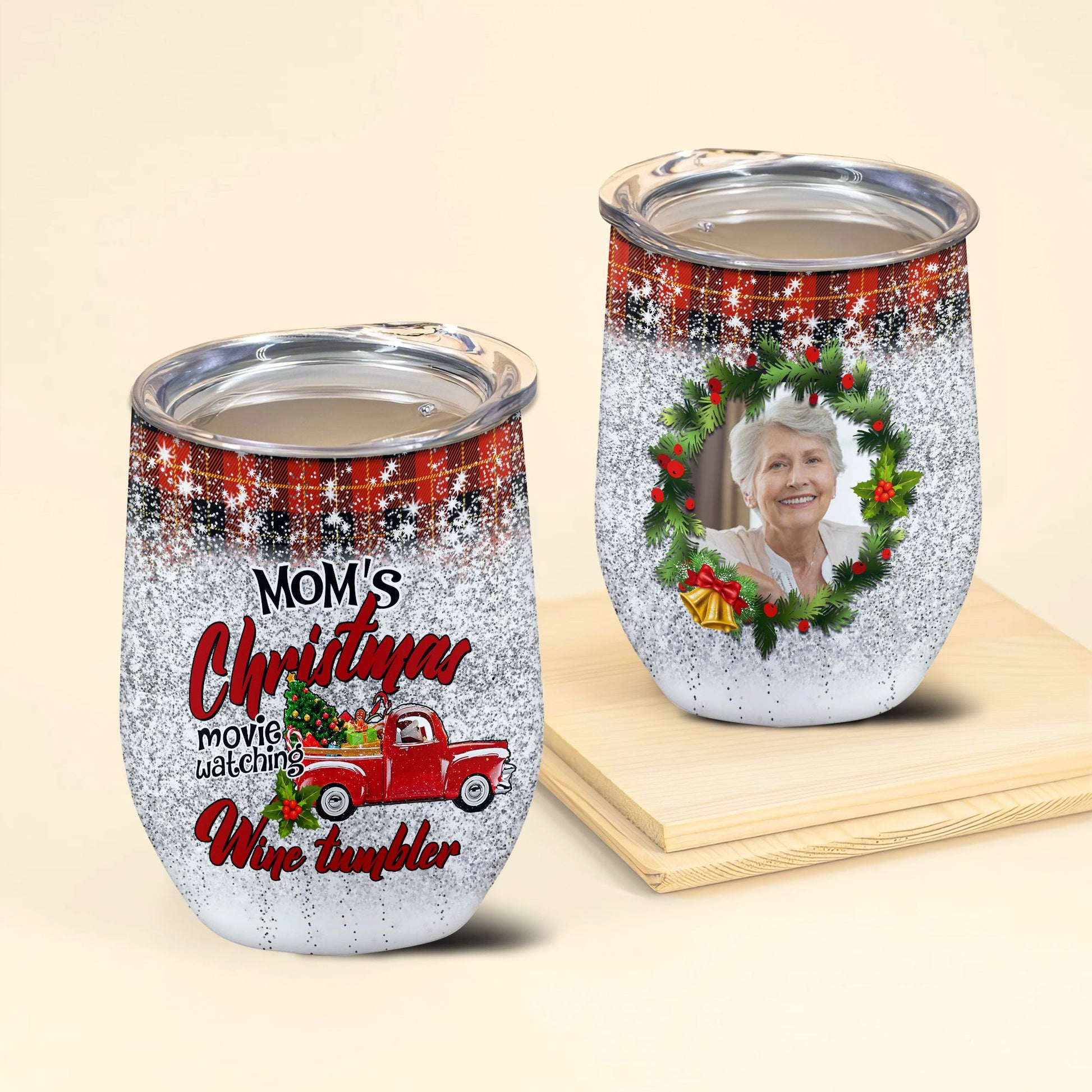 Personalized Christmas Movie Watching Wine Tumbler Christmas Gifts For Women