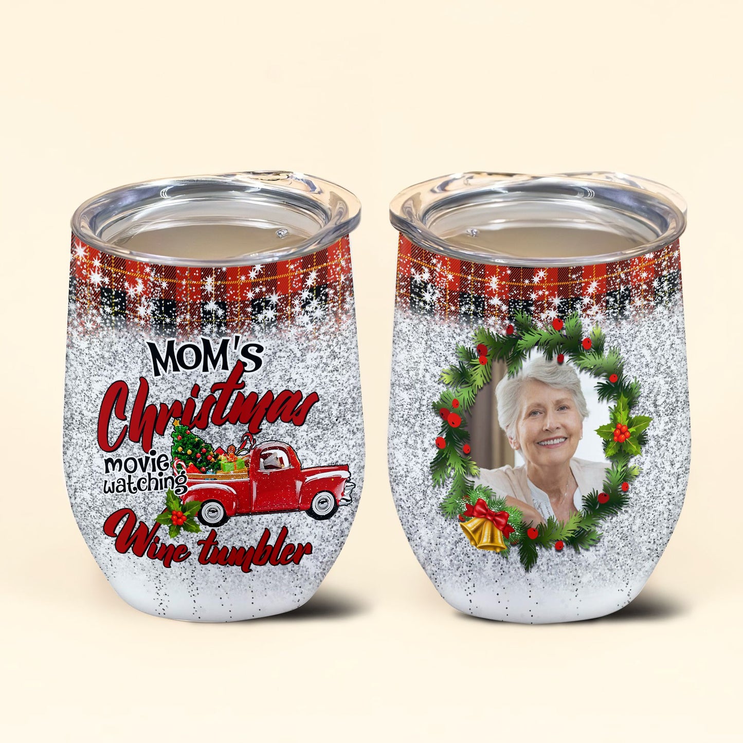 Personalized Christmas Movie Watching Wine Tumbler Christmas Gifts For Women