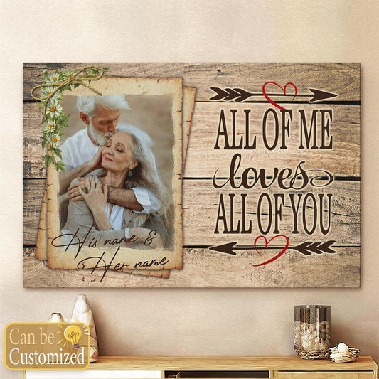 Personalized Couple Wall Art Canvas All Of Me Loves All Of You Anniversary Gifts