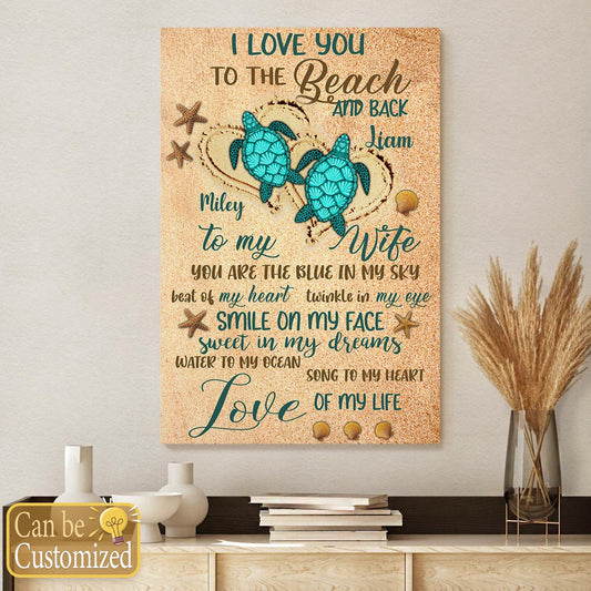 You Are The Blue In My Sky Couple Turtle Personalized Canvas Custom Anniversary Gifts