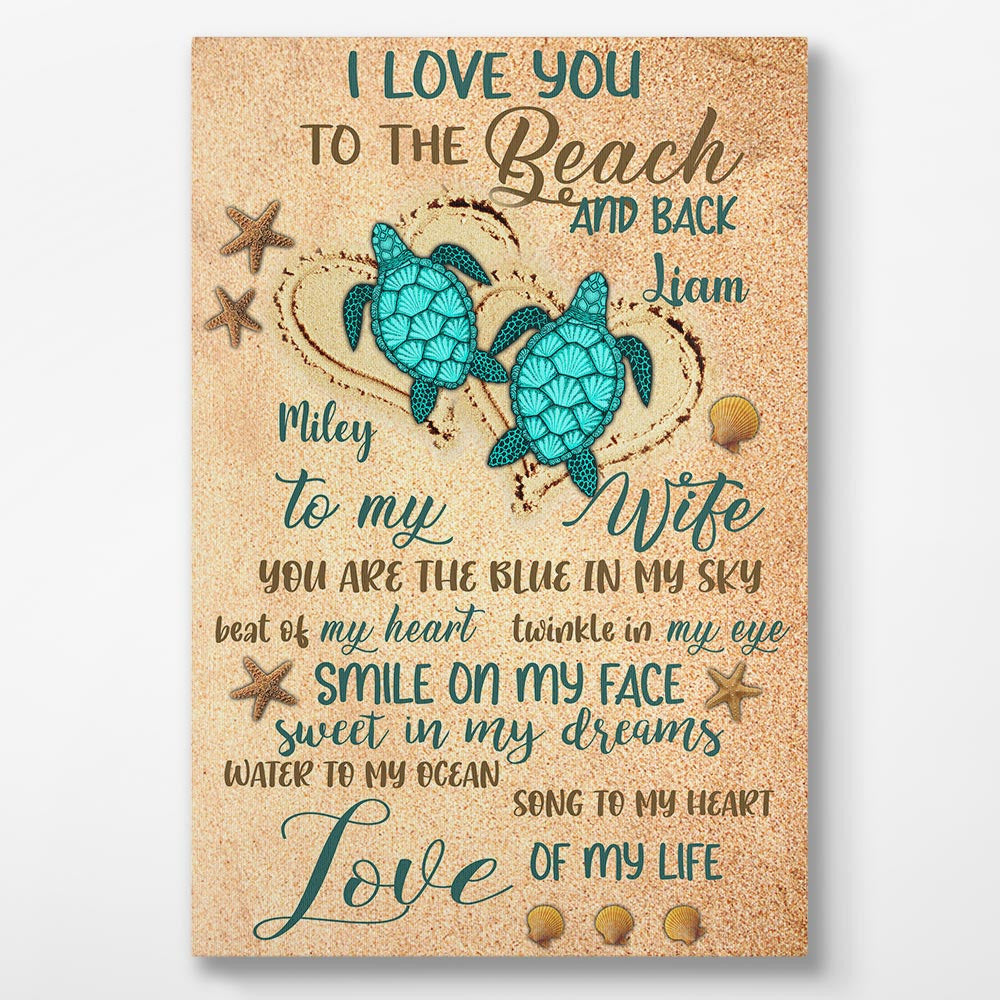 You Are The Blue In My Sky Couple Turtle Personalized Canvas Custom Anniversary Gifts