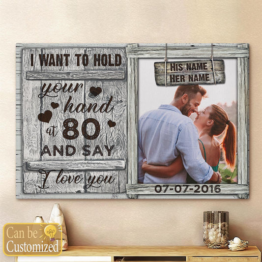 I Want To Hold Your Hand Personalized Photo Wall Art Canvas Gifts For Couple
