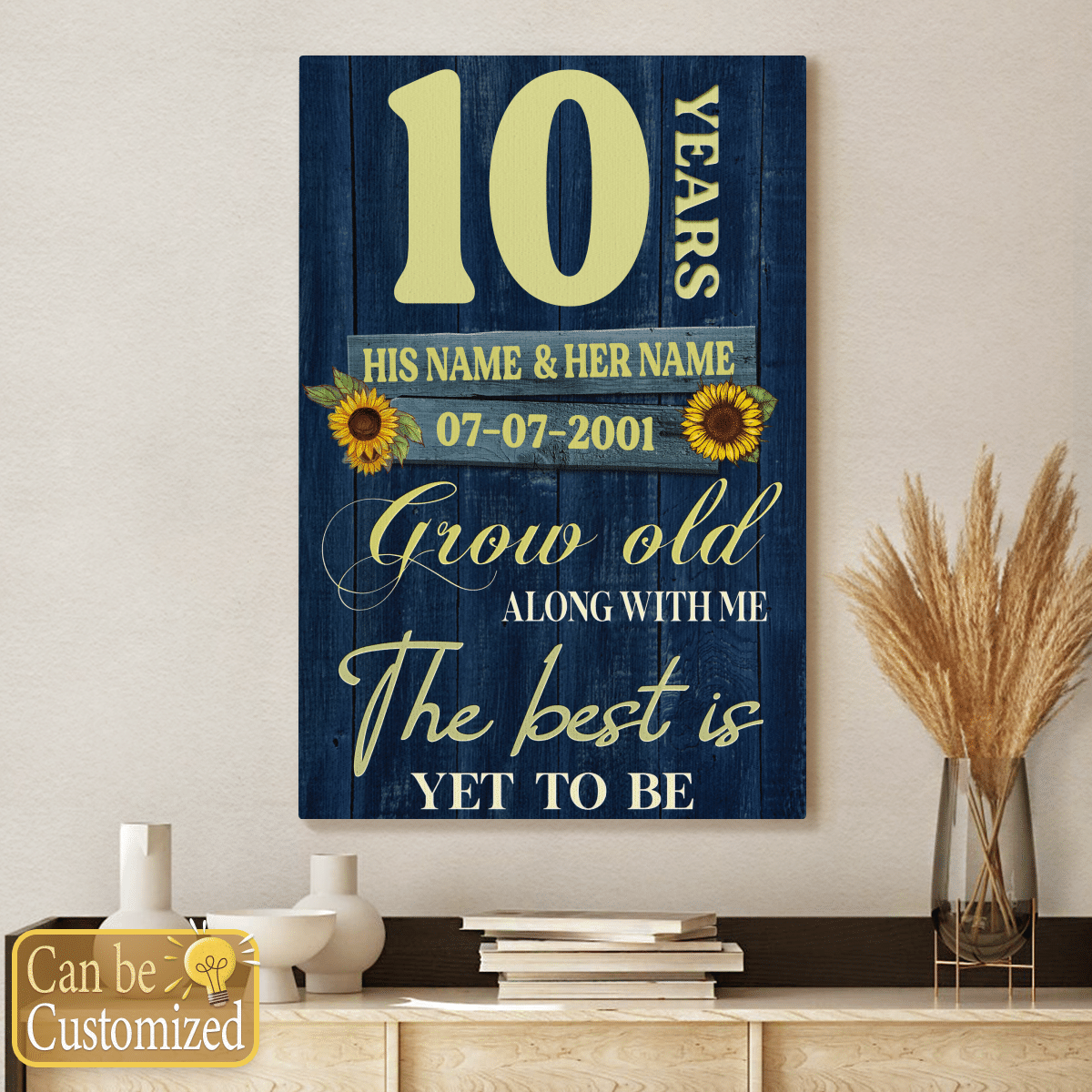 10 Years Wedding Anniversary Gifts Canvas Personalised Gifts For Couples