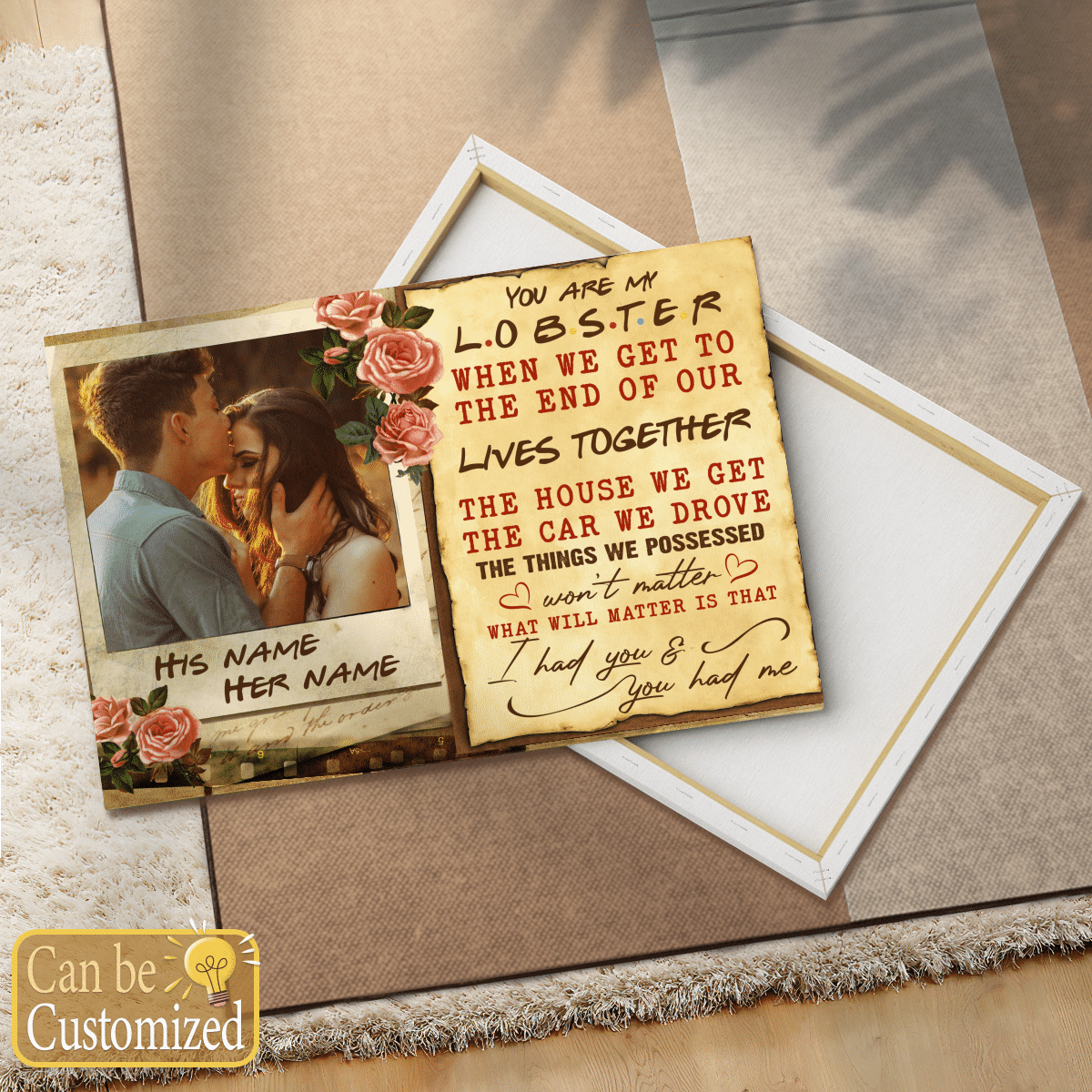 You're My Lobster Family Personalized Canvas Gifts Idea For Couple Anniversary