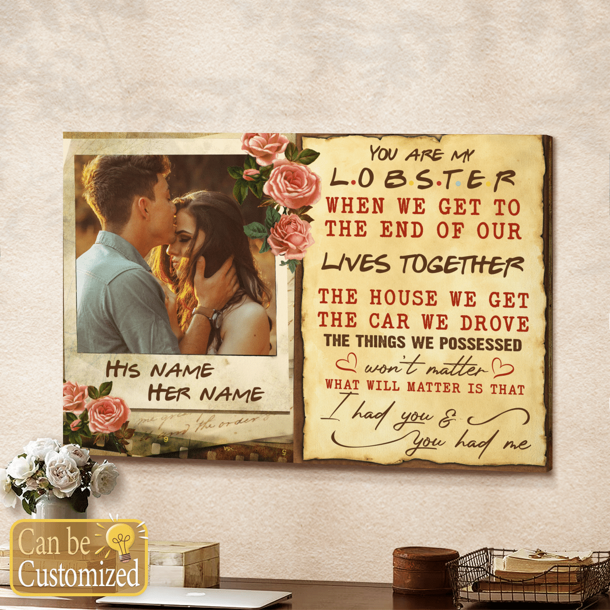 You're My Lobster Family Personalized Canvas Gifts Idea For Couple Anniversary