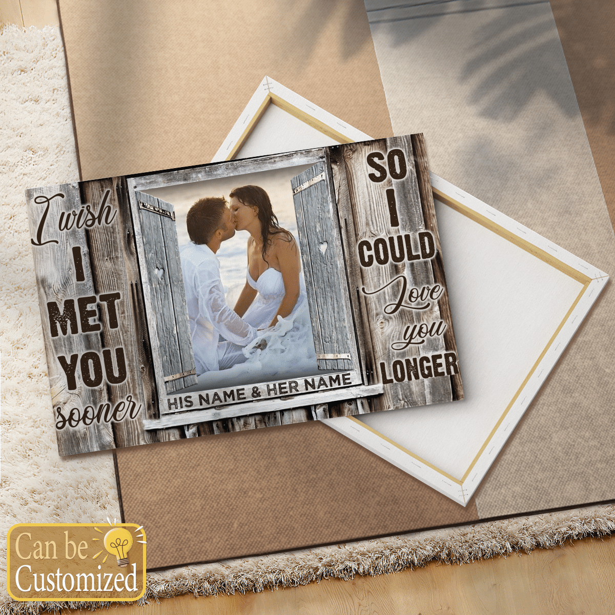 I Wish I Met You Sooner Personalized Canvas Wall Art Custom Photo Anniversary Gifts For Couple