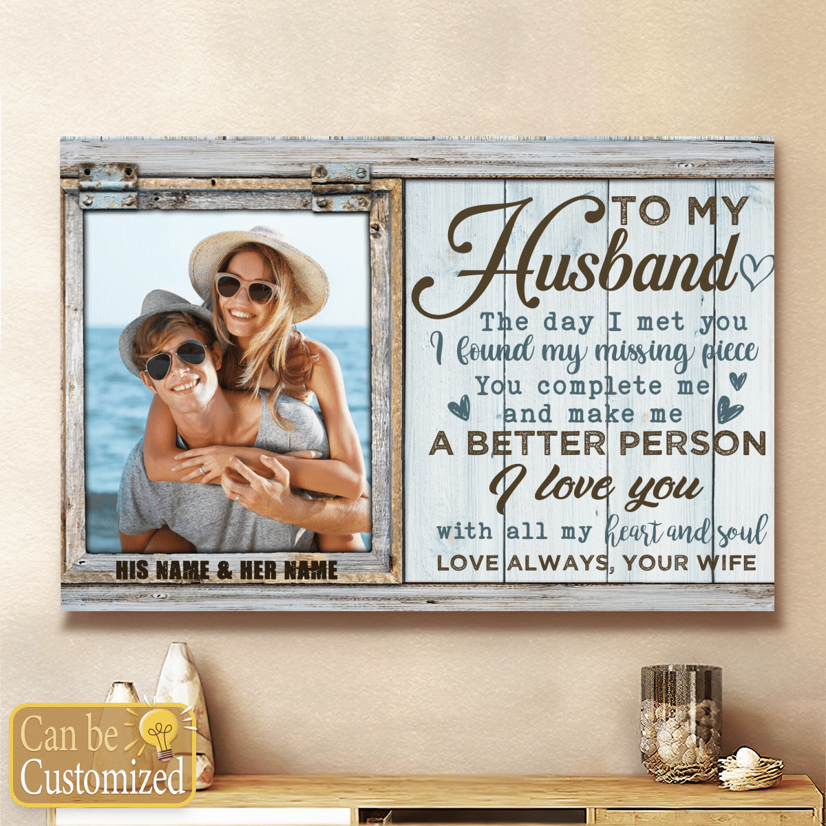 Wedding Anniversary Canvas Gifts To My Husband