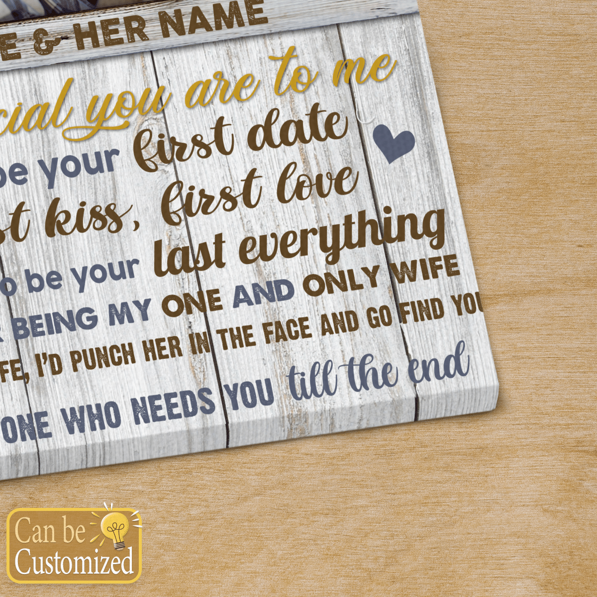 To My Wife Never Forget That Personalized Canvas Gifts For Husband & Wife