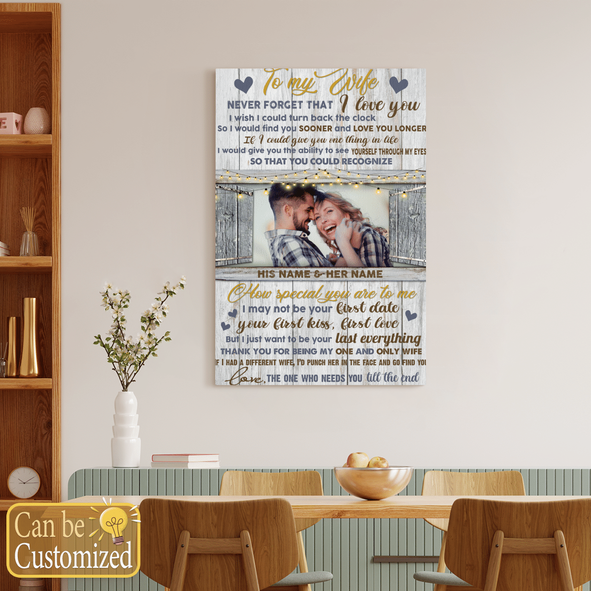 To My Wife Never Forget That Personalized Canvas Gifts For Husband & Wife