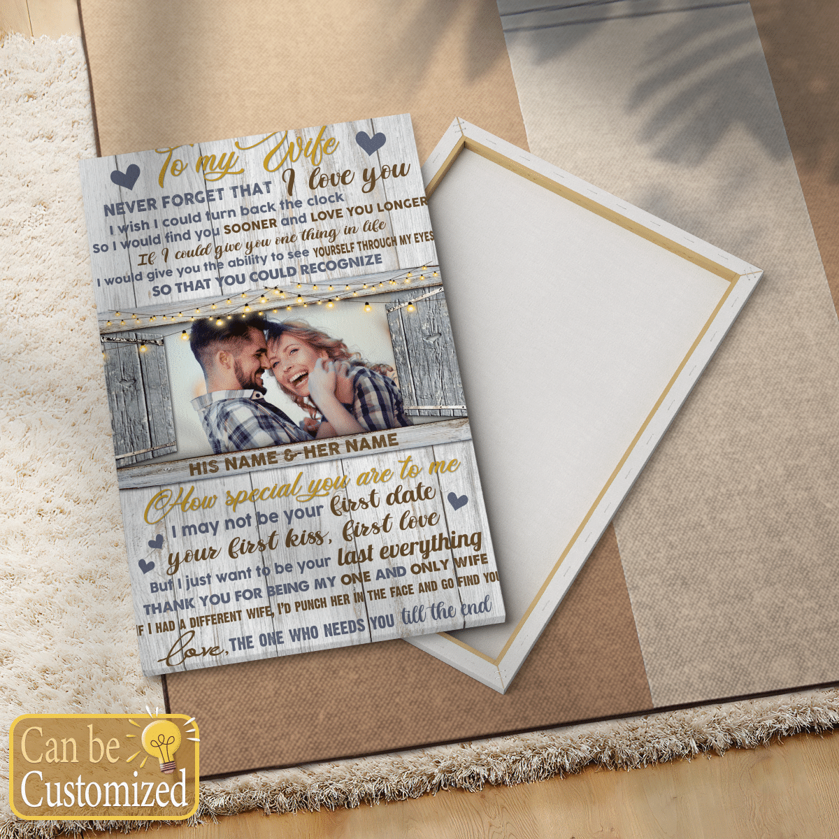 To My Wife Never Forget That Personalized Canvas Gifts For Husband & Wife