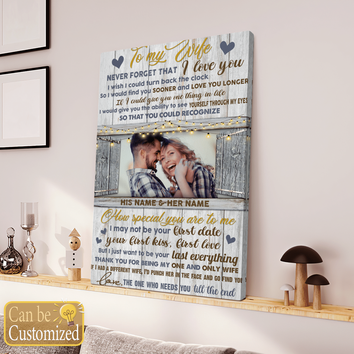 To My Wife Never Forget That Personalized Canvas Gifts For Husband & Wife