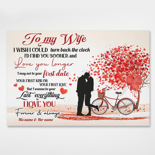 To My Wife Personalized Canvas Custom Name Couple Wedding Anniversary Gifts