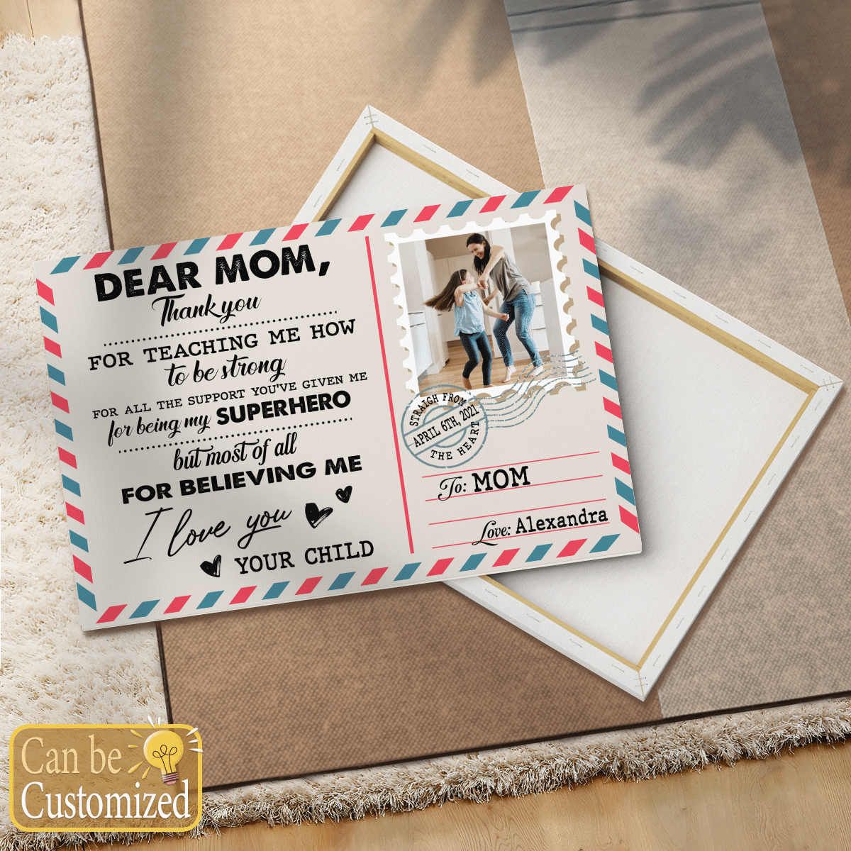 Dear Mom Thank You For Teaching Me Personalized Canvas Gifts For Mom