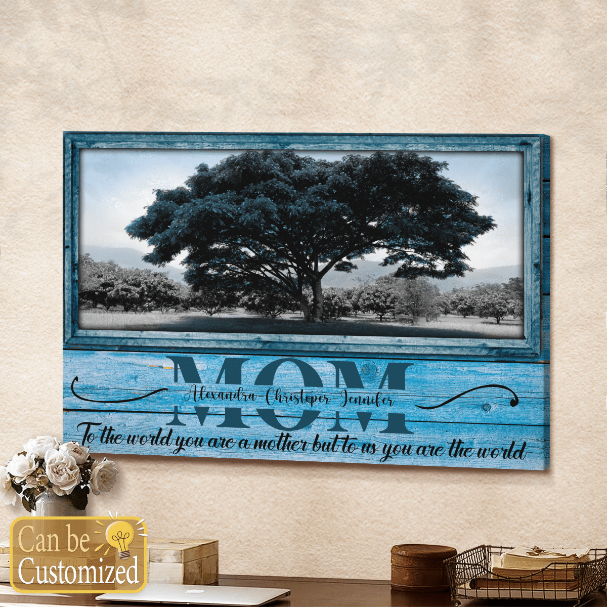 To Us You Are The World Personalized Canvas Gifts For Mom