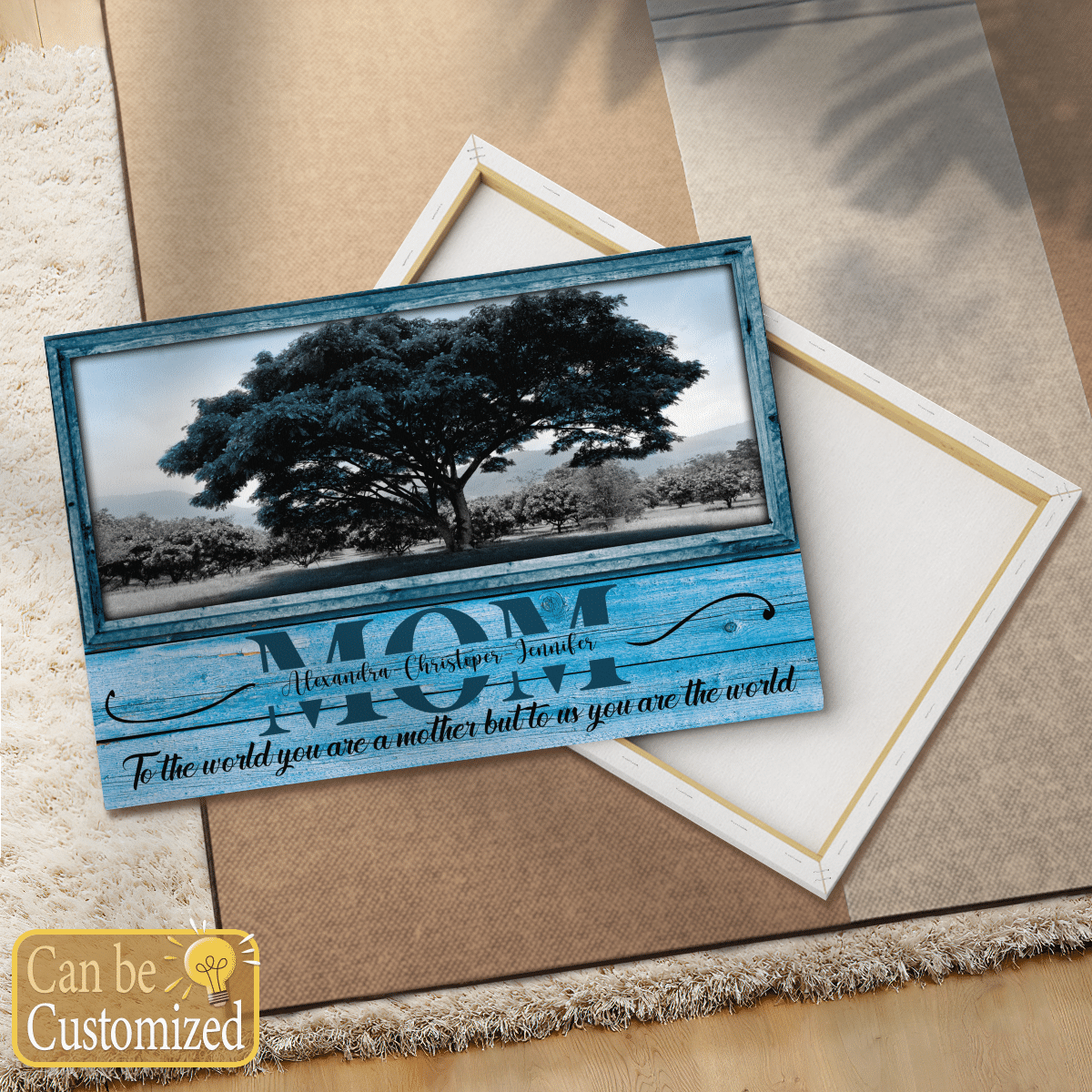 To Us You Are The World Personalized Canvas Gifts For Mom