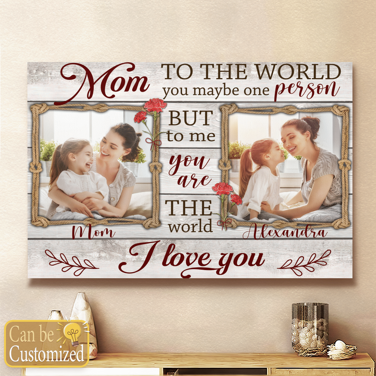 Gifts For Mom Personalized Canvas We Love You Mom