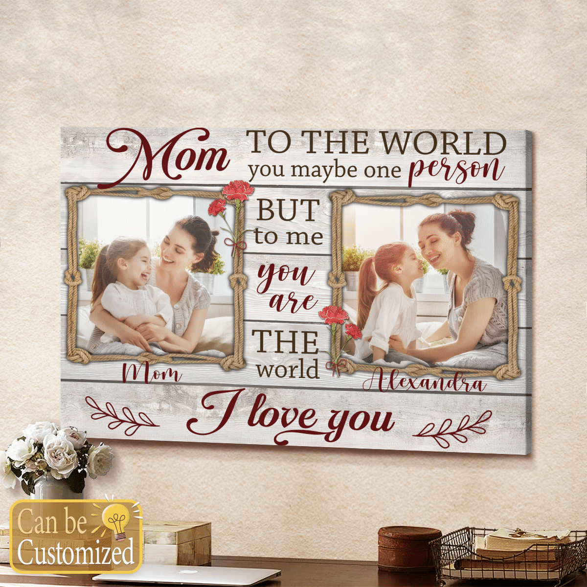 Gifts For Mom Personalized Canvas We Love You Mom