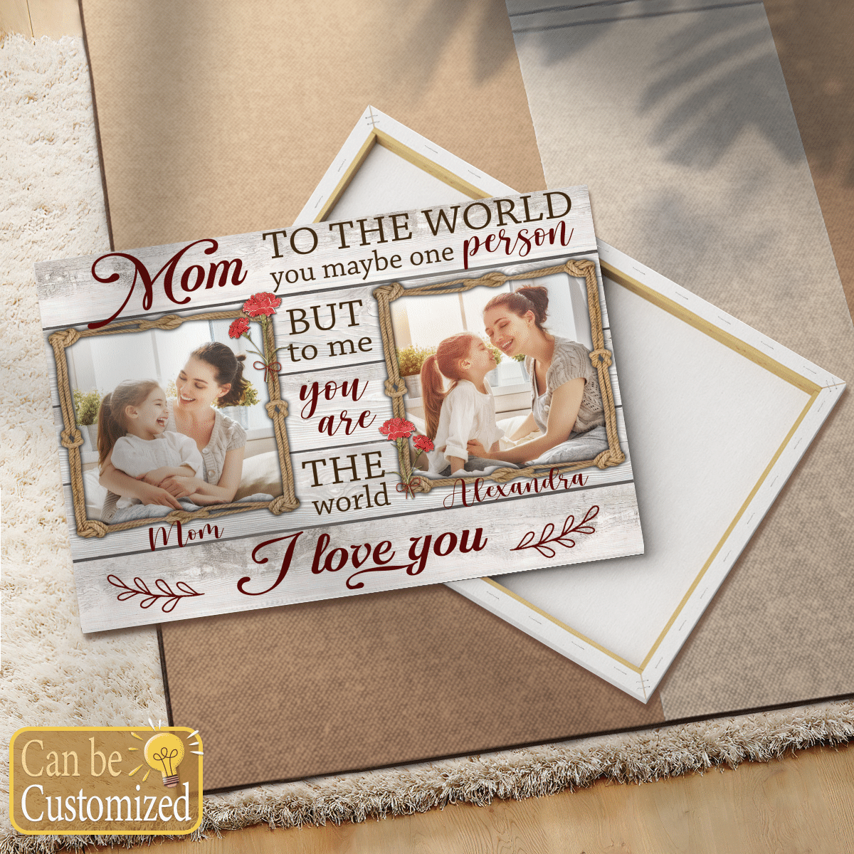 Gifts For Mom Personalized Canvas We Love You Mom