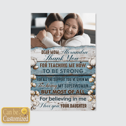 Gifts For Mom Personalized Canvas Dear Mom Thank You For Teaching Me